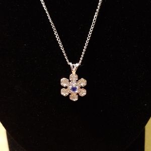 Sapphire snowflake necklace